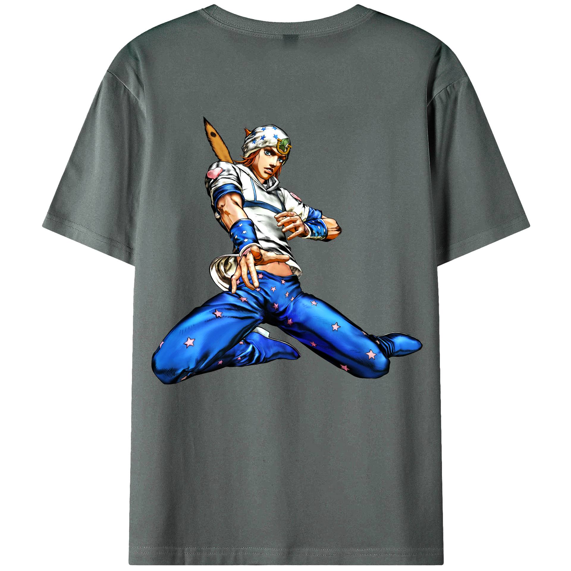 （画像用） ジョジョの奇妙な冒険 ジョナサン?ジョースター JoJo's Bizarre Adventure Jonathan Joestar 綿100％ メンズ半袖Tシャツ（バックプリント） 通気性